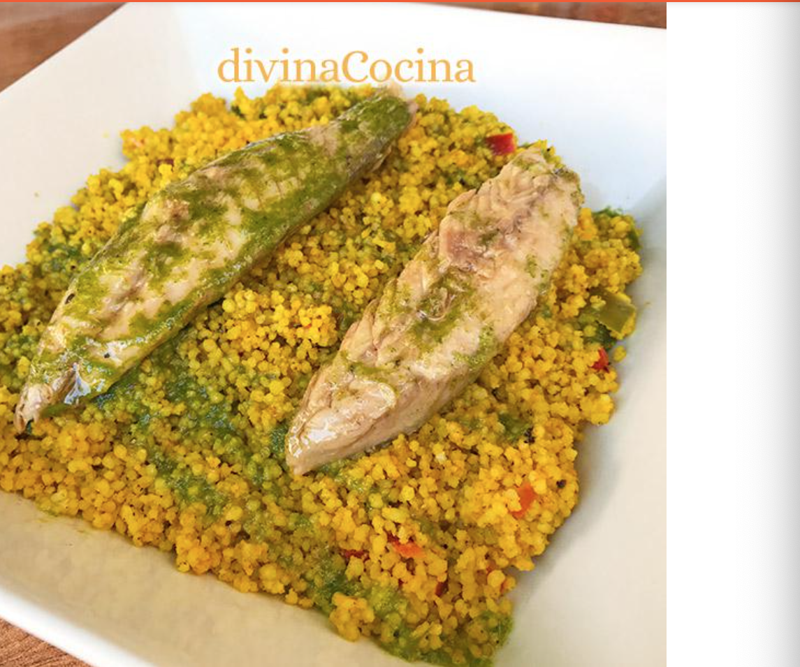 Ensalada de pimientos asados atún y huevo con cuscus con caballa